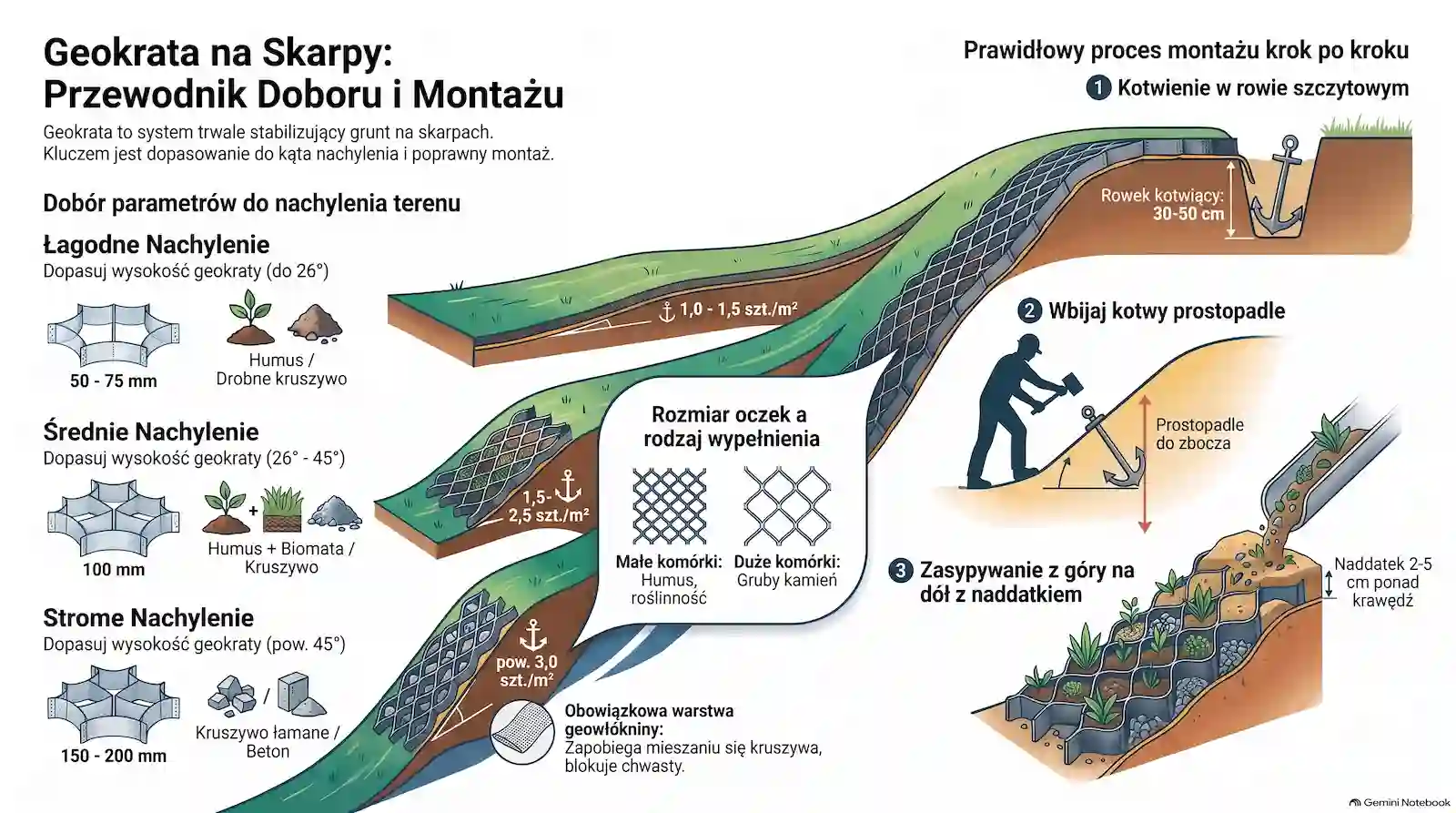 Przewodnik doboru i montażu geokraty